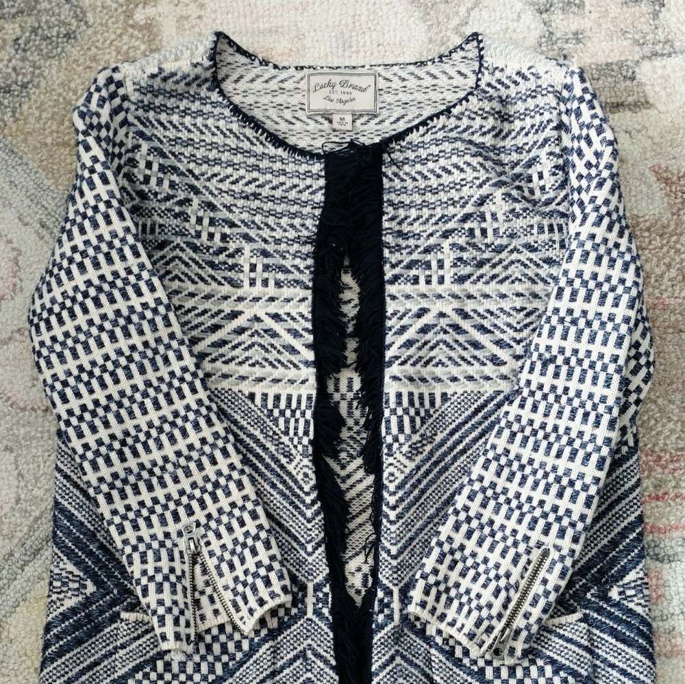 Lucky brand stitch/embroidered Blazer